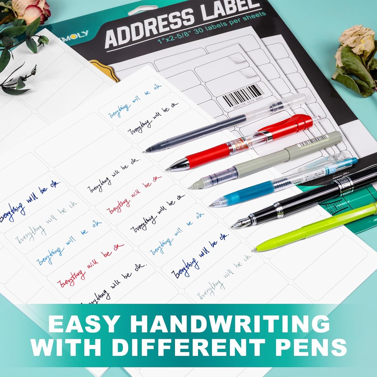 1x2-5/8" Rectangle Colemoly Label / Sticker Template (30 per sheet)- INSTANT DOWNLOAD In 7 Formats