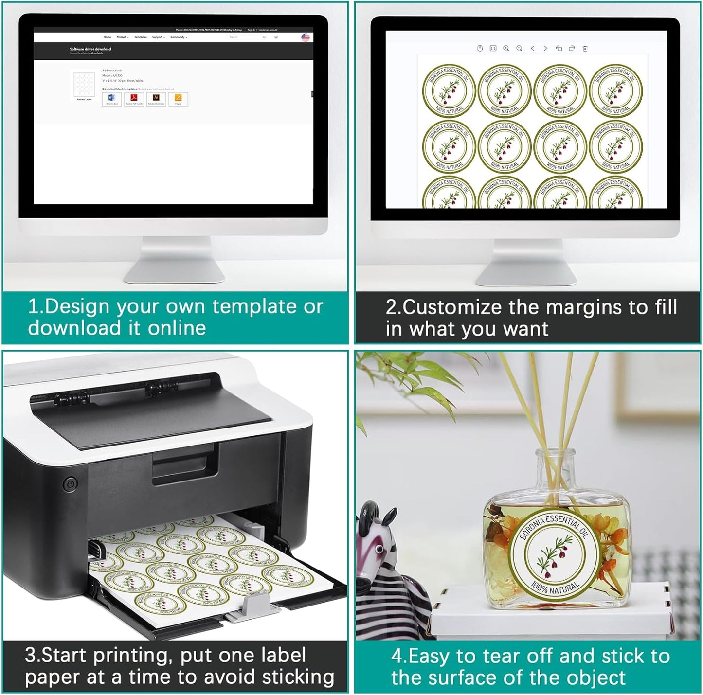 2" - Two Inch Round Colemoly Label / Sticker Template (20 per sheet)- INSTANT DOWNLOAD In 7 Formats