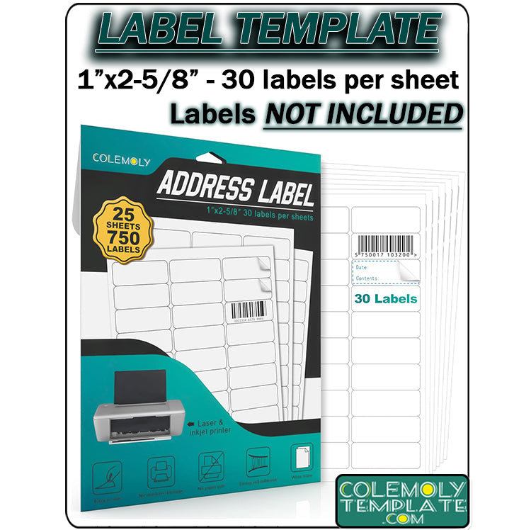 Colemoly Template Downloads for Address Labels Stickers Vinyl Paper
