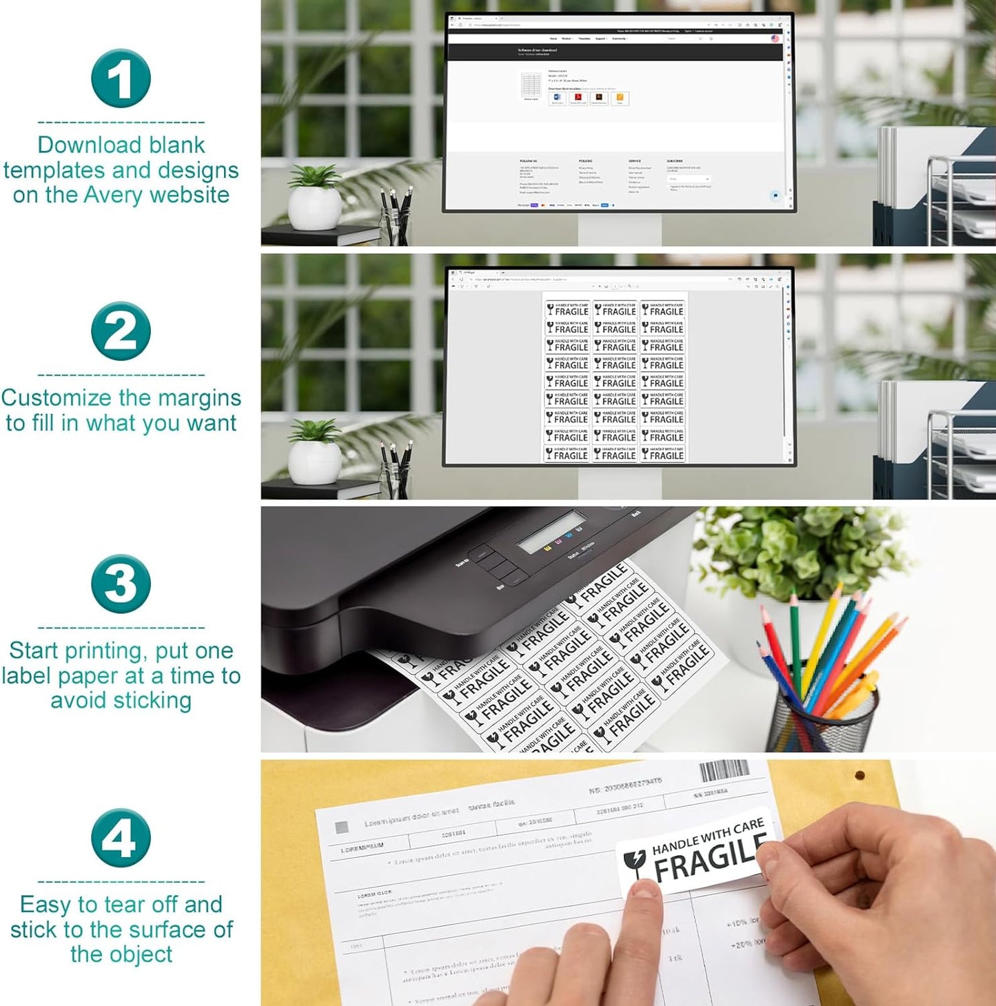 1x2-5/8" Rectangle Colemoly Label / Sticker Template (30 per sheet)- INSTANT DOWNLOAD In 7 Formats