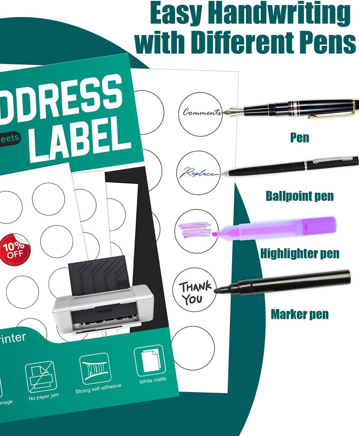 1.5" Round Colemoly Label / Sticker Template (20 per sheet) INSTA